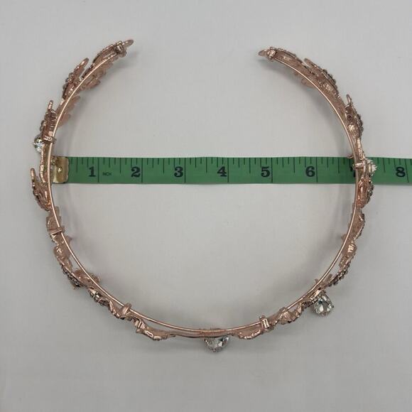 Rose Gold Elf Fairy Tiara Crown with Clear Gem & 4 Elf Ears Cosplay Hallowen - Picture 9 of 10